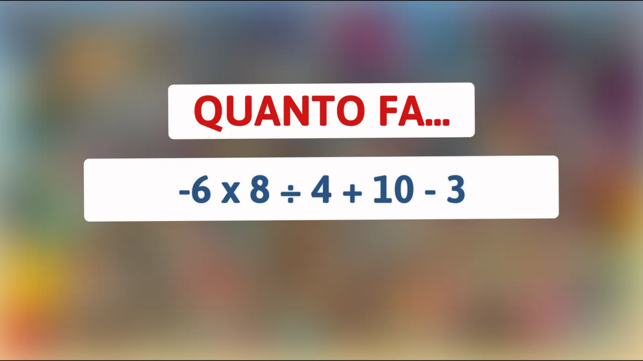 Questo indovinello matematico fa impazzire tutti: riesci a risolverlo e dimostrare di essere un genio? Scopri se sei tra pochi che ci riescono!"
